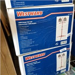 NEW WESTWARD 1400 WATT HALOGEN TASK LIGHTS ON STANDS