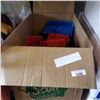 Image 1 : BOX OF RED AND BLUE PARTS BINS