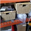Image 1 : LOT OF WICKER BASKETS, PLASTIC PLANTERS AND PICTURE FRAMES