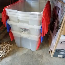 5 TOTES WITH BUILT IN LIDS