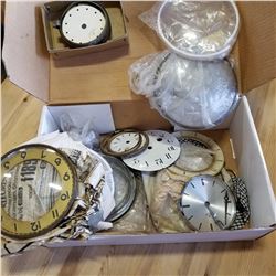 BOX OF CLOCK PARTS