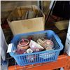 Image 1 : BOX AND BASKET OF EASTERN DISHES, TEA SET, AND TUREEN