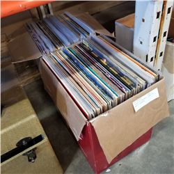 2 BOXES OF RECORDS - SOME IN PLASTIC SLEEVES