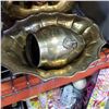 Image 2 : BRASS GOOSE BOWL, PLATTER, VASE, BOWL AND WOOD FIGURE