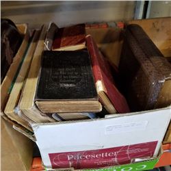 BOX OF ANTIQUE BOOKS AND PHOTO ALBUM