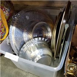 VINTAGE ALUMINUM PLATTERS, AND COLLECTOR TRAYS