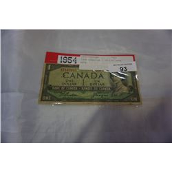1954 CANADIAN 1 DOLLAR BANK NOTE