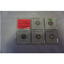 5 SILVER BARS VARIOUS CARS .925 SILVER