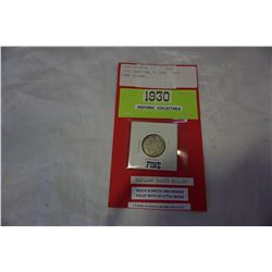 1930 CANADIAN 25 CENT .800 FINE SILVER