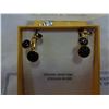 Image 2 : STERLING SILVER YELLOW GOLD PLATED GENUINE 0.52CT BLACK SPINEL EARRINGS W/ APPRAISAL $600