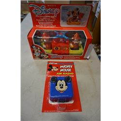 VINTAGE MICKEY MOUSE RADIO AND BATH TOY