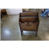 Image 1 : CLAW FOOT CARVED STOOL AND VINTAGE MAGAZINE RACK