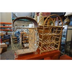 2 WICKER WINE RACKS