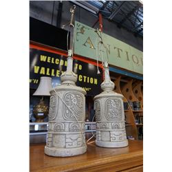2 AZTEC TABLE LAMPS
