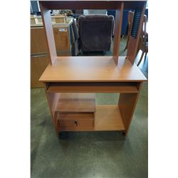SMALL OFFICE DESK W/ KEY AND SMALL DESK ORGANIZER