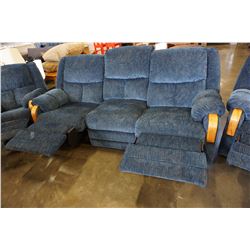 BLUE 3 SEATER RECLINER