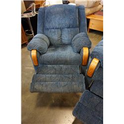 BLUE FABRIC RECLINER CHAIR