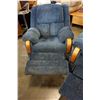 Image 1 : BLUE FABRIC RECLINER CHAIR