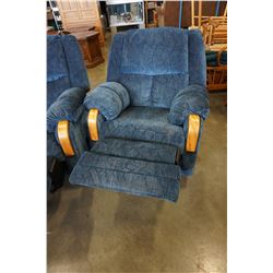 BLUE FABRIC RECLINER CHAIR