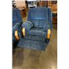 Image 1 : BLUE FABRIC RECLINER CHAIR