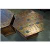Image 2 : PAIR OF VINTAGE HEXAGON END TABLES W/ STORAGE