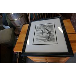 LTD AND SIGNED PRINT OF LOONS BY HEATHER NORTH IN BLACK FRAME