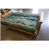Image 1 : OAK 54 x 75 FUTON W/ GREEN CUSHION