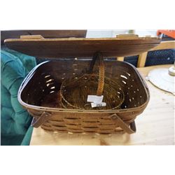 WOVEN BASKET AND PICNIC BASKET