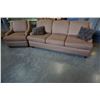 Image 1 : ASPEN GROVE BROWN UPHOLSTERED SOFA AND ARMCHAIR