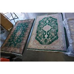 2 GREEN AREA CARPETS