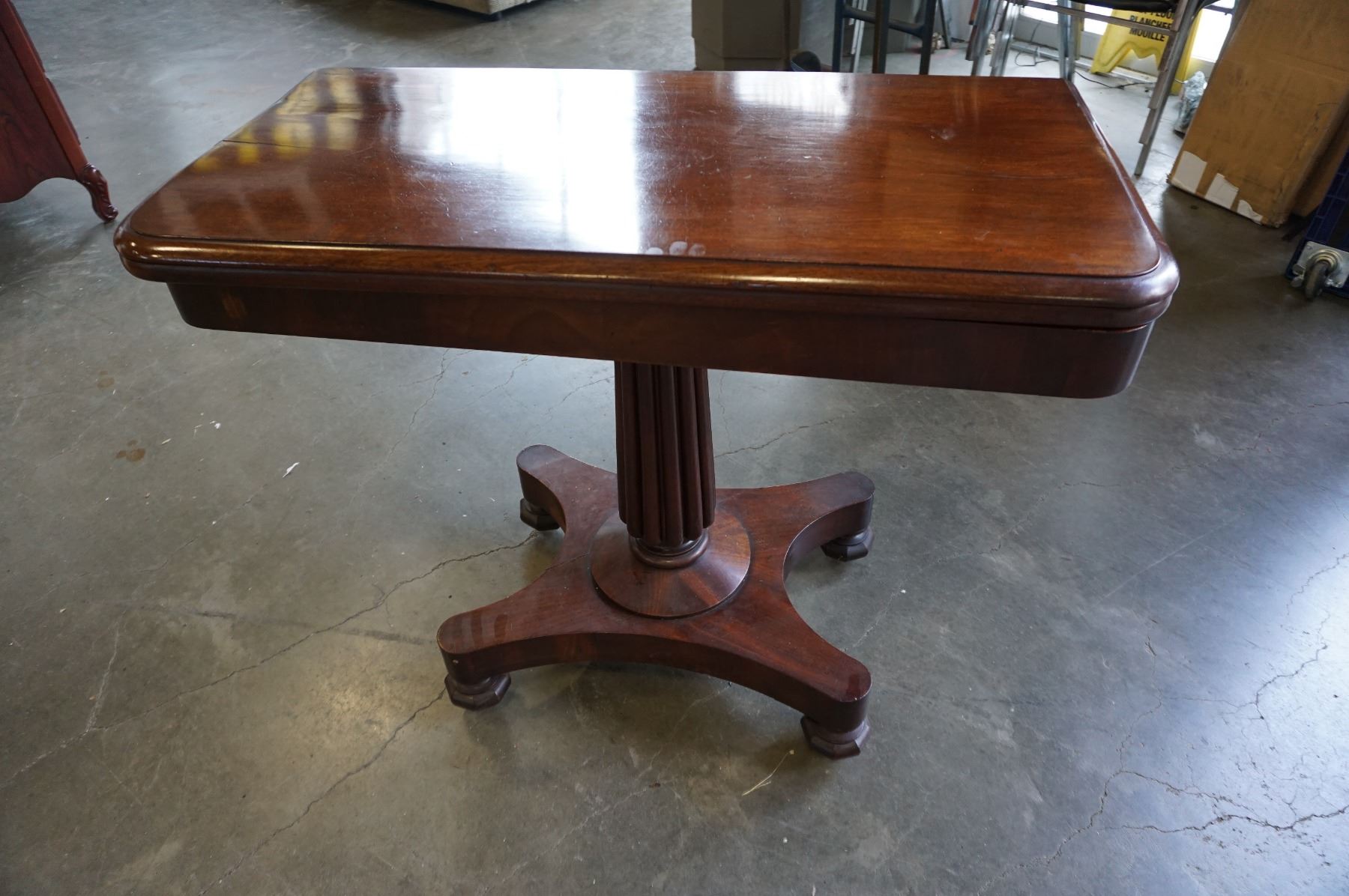 ANTIQUE MAHOGANY FOLDOVER GAMES TABLE Big Valley Auction