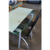 Image 2 : MODERN GLASSTOP DINING TABLE WITH 2 DRAW LEAFS AND 4 LEATHER CHAIRS