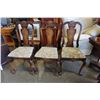Image 1 : 3 ANTIQUE QUEEN ANNE WALNUT CHAIRS PAW FOOT