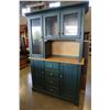 Image 1 : GREEN BUFFET AND HUTCH 2PC W/ 2 DOORS AND 4 DRAWERS