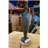 Image 3 : MADE IN FRANCE MARBLE BASE TABLE LAMP W/ LEADED GLASS SHADE