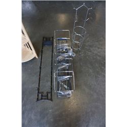 METAL TOILET ROLL HOLDER, WALL MOUNT MAGAZINE RACK AND HANGER