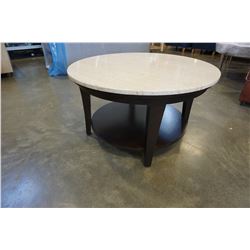 ROUND 2-TIER MARBLE COFFEE TABLE