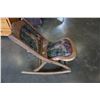 Image 3 : ANTIQUE ROCKING CHAIR W/ HORSE AND DOGS MOTIF CUSHION