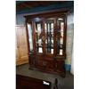 Image 1 : LARGE WOOD GLASS CHINA CABINET W/ 2 GLASS SHELVES