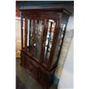 Image 2 : LARGE WOOD GLASS CHINA CABINET W/ 2 GLASS SHELVES