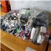 Image 1 : LARGE BAG OF ASSORTED CHARGERS AND HEADPHONES
