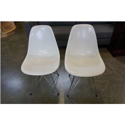 2 WHITE SPACE CHAIRS