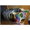 Image 1 : LOT OF FRUIT BASKET PITCHERS, DVD PLAYER, AND LAMPS