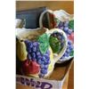Image 2 : LOT OF FRUIT BASKET PITCHERS, DVD PLAYER, AND LAMPS