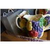 Image 4 : LOT OF FRUIT BASKET PITCHERS, DVD PLAYER, AND LAMPS