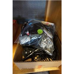 BAG OF PHONE CASES AND MICROPHONES