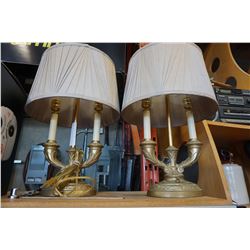 PAIR OF METAL CANDELABRA STYLE TABLE LAMPS