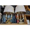 Image 1 : PAIR OF METAL CANDELABRA STYLE TABLE LAMPS