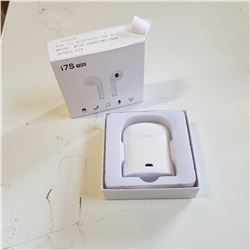 NEW I7S BLUETOOTH EAR BUDS, WHITE WITH CHARGING CASE - RETAIL $79