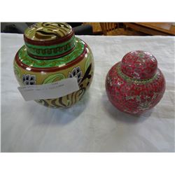 2 GINGER JARS - 1 CLOISONNE